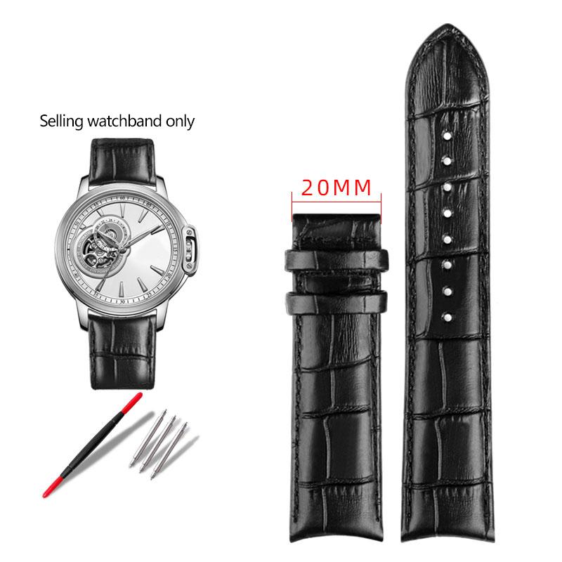 20mm 21mm Kožený remienok na hodinky so zakriveným koncom pre Tissot Seiko Rossini 5793B04B 9633B04B Vzor jašterice Náramok na hodinky