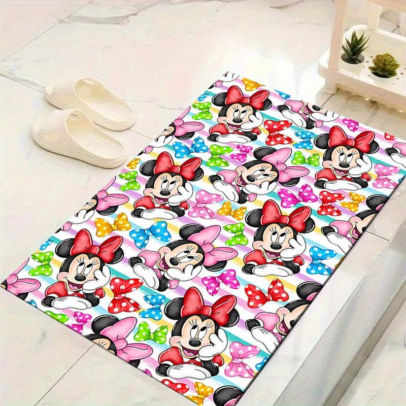 

1pc mickey and minnie Area Rug, Non Slip Floor Mat, Cartoon Character Design, Soft Velvet, Room Decor, Washable 60cm by 90cm