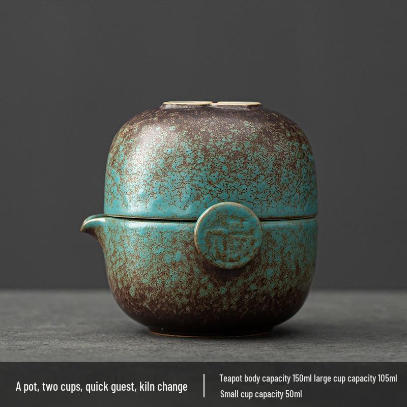 

Portable Travel Tea Set with Cups: Quick Brew Device for Car, Outdoor, or Business Gifts