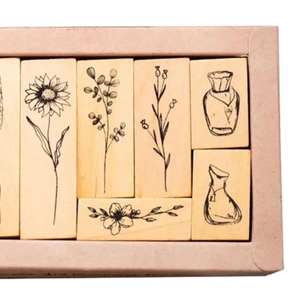 Wooden Stamps Card Making Decorative Lightweight Cute Wood Stamps for Painting DIY Accessories Scrapbooking Journals Art Crafts