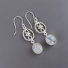 Rainbow Moonstone Gemstone 925 Sterling Silver Jewelry Hnadmade Earrings 2.00" EE-17-35