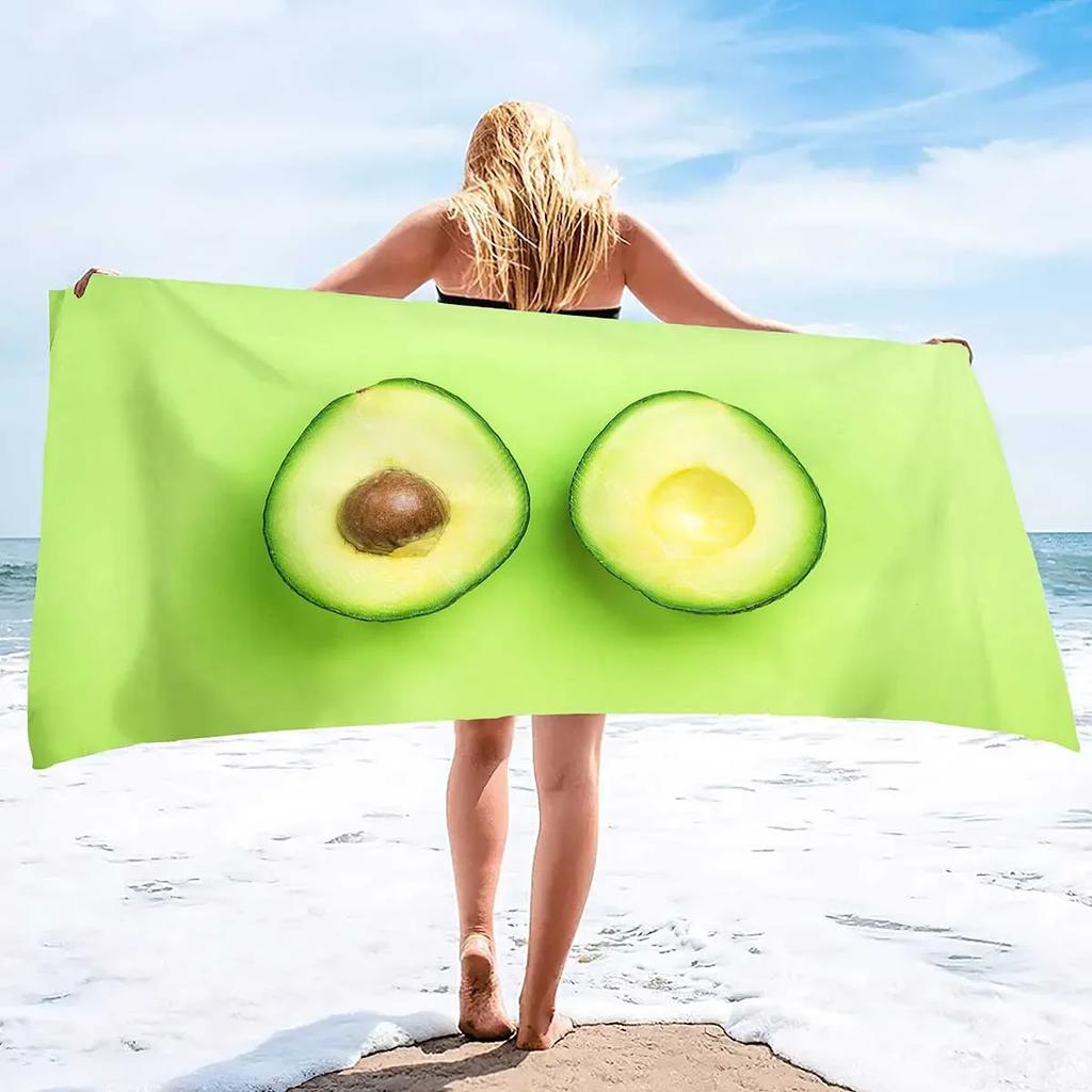 Avocado Beach Towels,Outdoors Pool Microfiber Towel Soft Fluffy and Super Absorbent Sand Free Quick Dry Lightweight Bath Towels