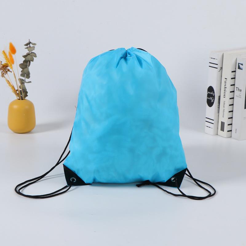 Rainbow Double Shoulder Drawstring Backpack - 210D Polyester, Customizable Logo, Ideal for Sports or Gym.