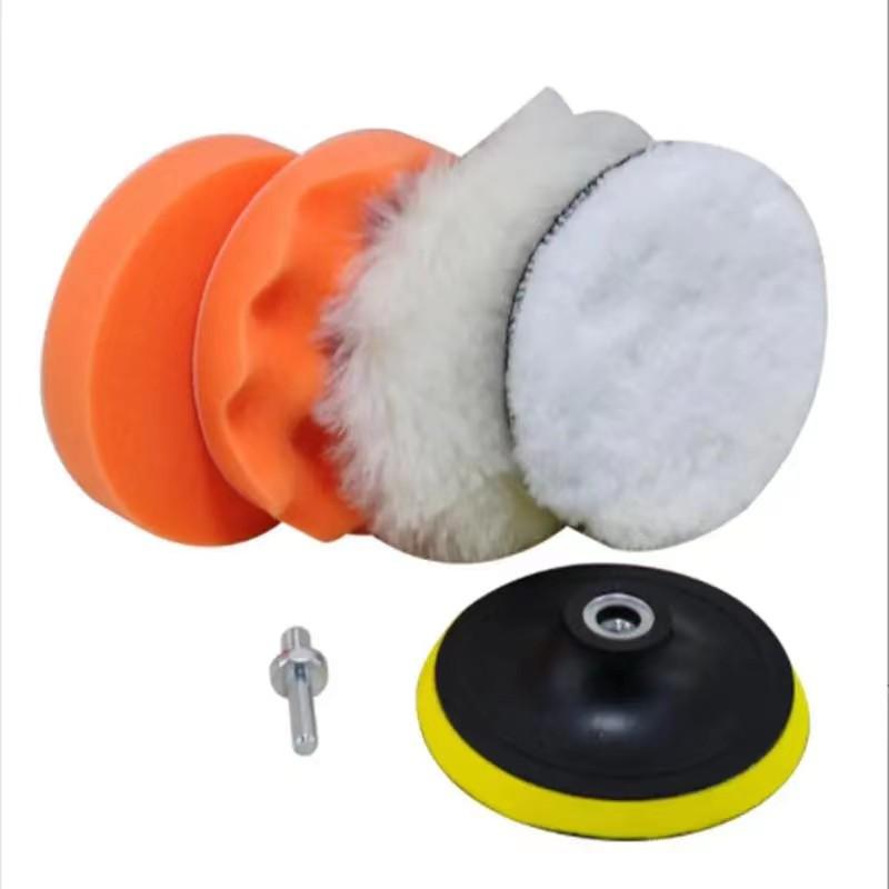 6-Piece Car Polishing and Waxing Kit with Sponge Discs and Wool Ball