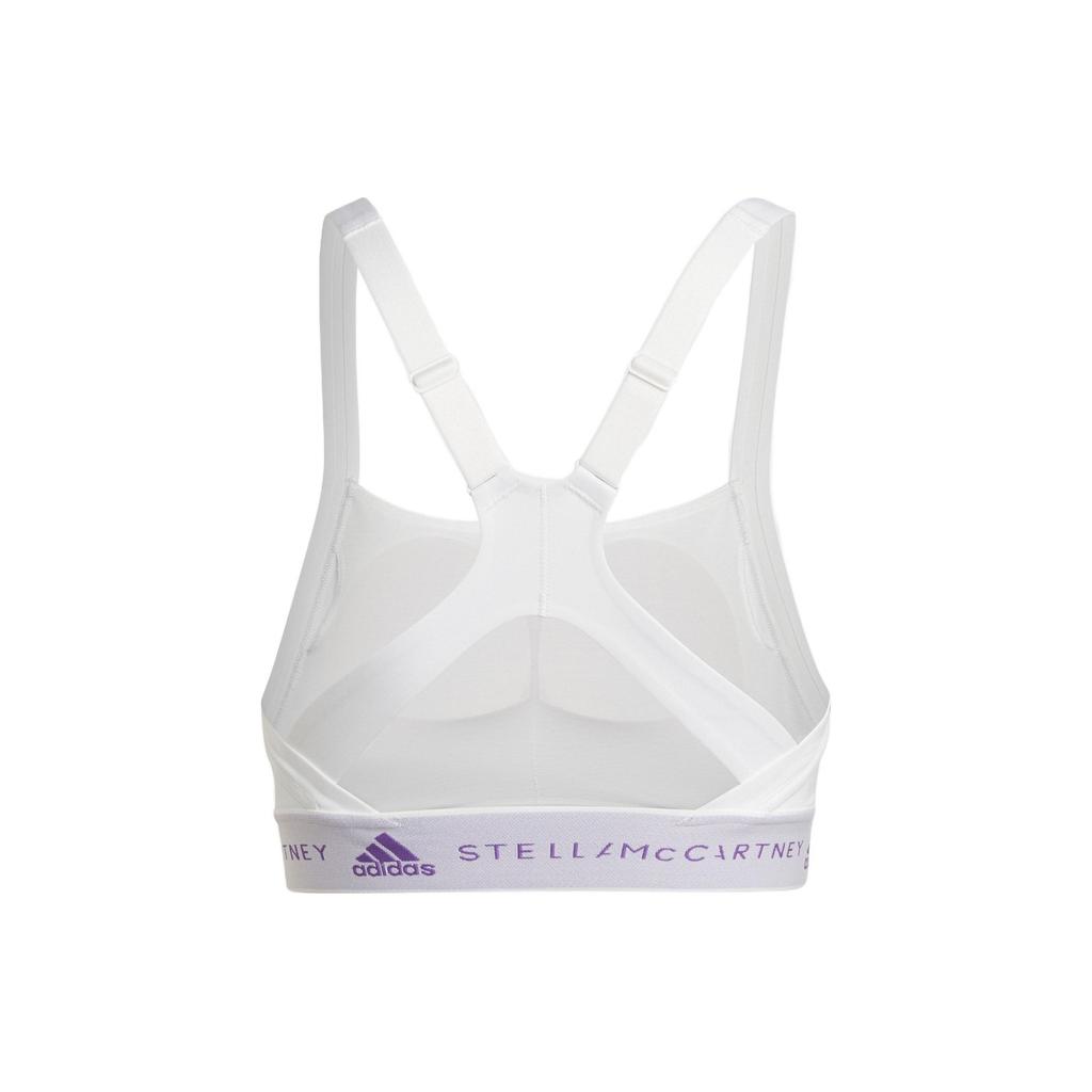 adidas X Stella Mccartney Biustonosz Sportowy Damski ze Średnim Wsparciem, Jednolity, z Regulowanymi Ramiączkami, Biały HH7221