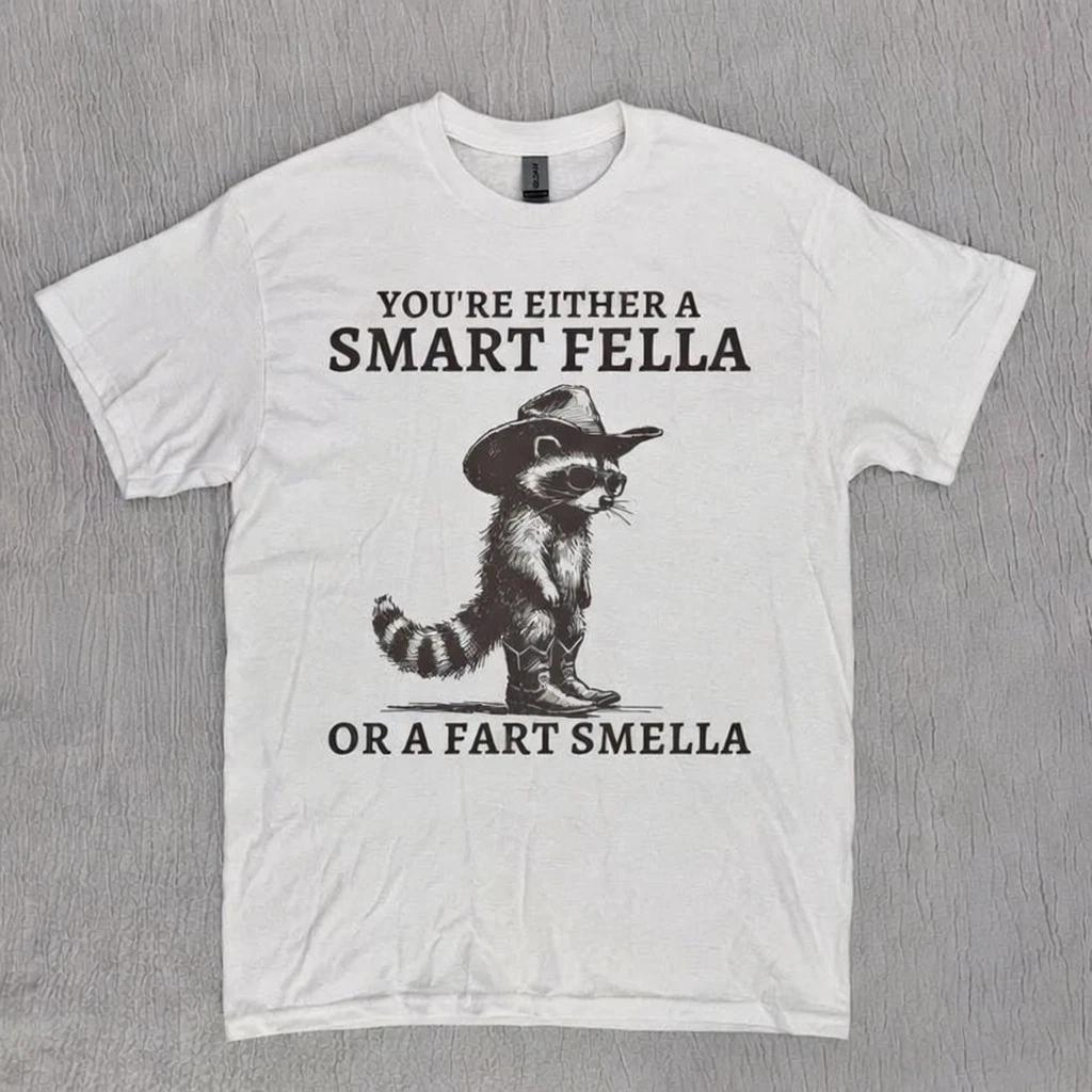 

Retro Smart Fella Raccoon 90s Vintage T-Shirt Funny Distressed Tee S