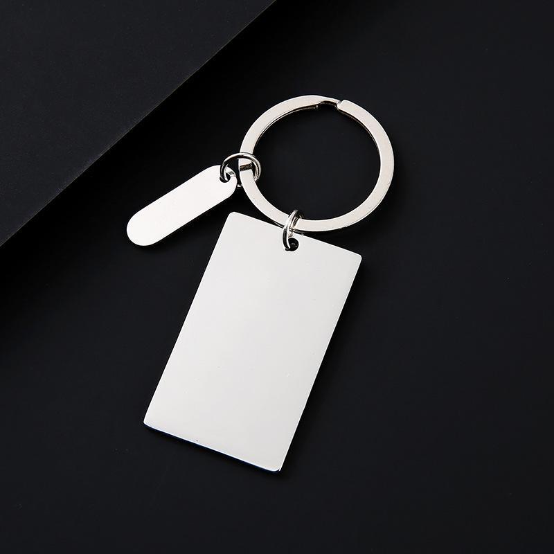 Stainless Steel Engraving Metal Keychain - Rectangular, Laser UV Color Printing, Perfect Festival Gift