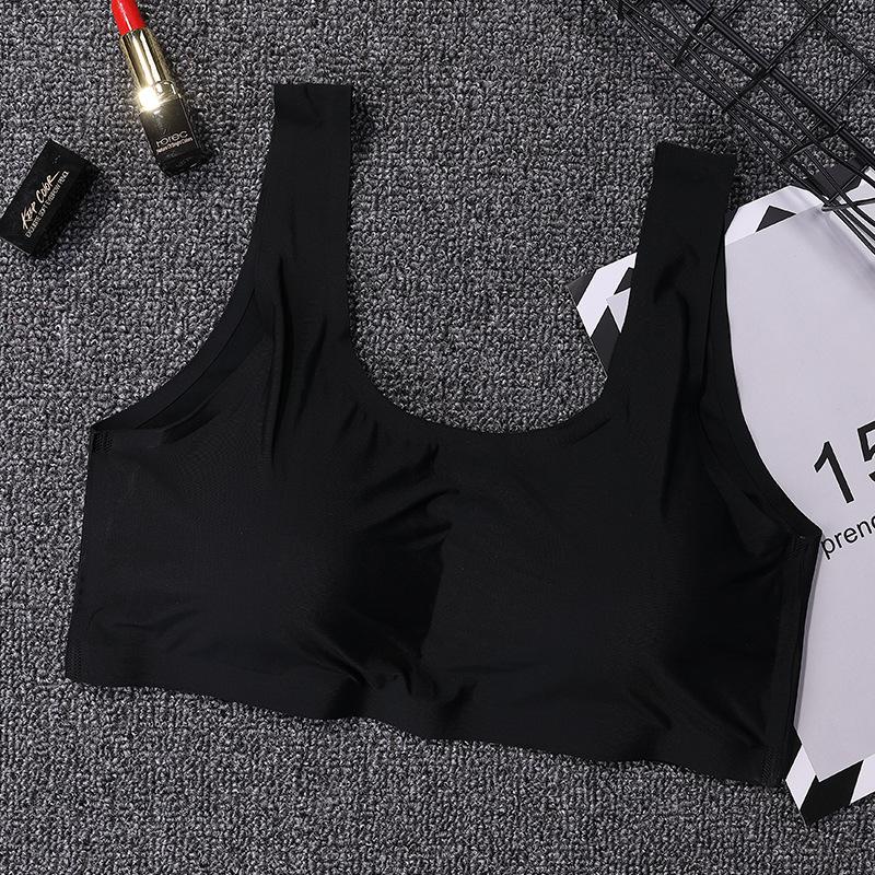 Large breasts and small seamless underwear women's thin summer thin anti-sagging no steel ring sports sleep vest bra
