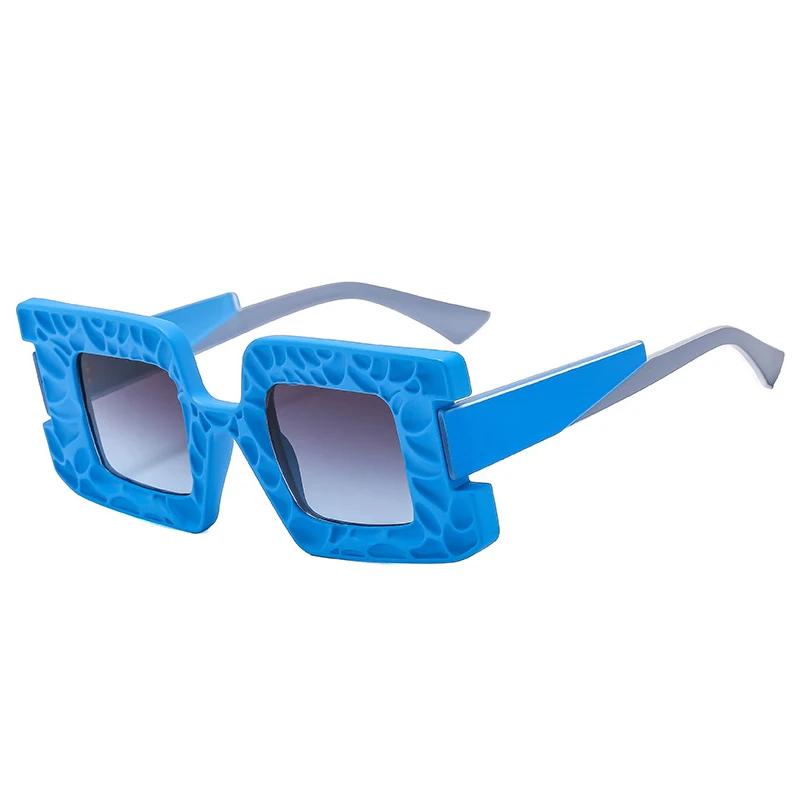 SHAUNA Ochelari de soare pătrați de culoare dublă de modă unici pentru femei, nuanțe UV400, ochelari de soare de șampanie pentru bărbați, în tendințe retro, gradient