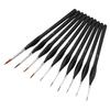 10Pcs Detail Paint Brushes Set Ergonomic Handle Soft Nylon Good Adsorbability Wide Application