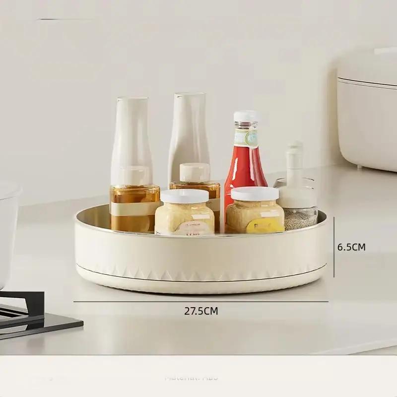 Küche 360° Drehbarer Gewürzorganisator Doppelt Multifunktionales Gewürztablett Rund Drehbarer Würzmittel Mehrzellen Feuchtigkeitsständer
