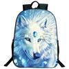 Ice Fire Wolf Backpack Schoolbag Primary School Students Backpack Angry Wolf Printed Bookbag Kids Back To School Mochila Gift