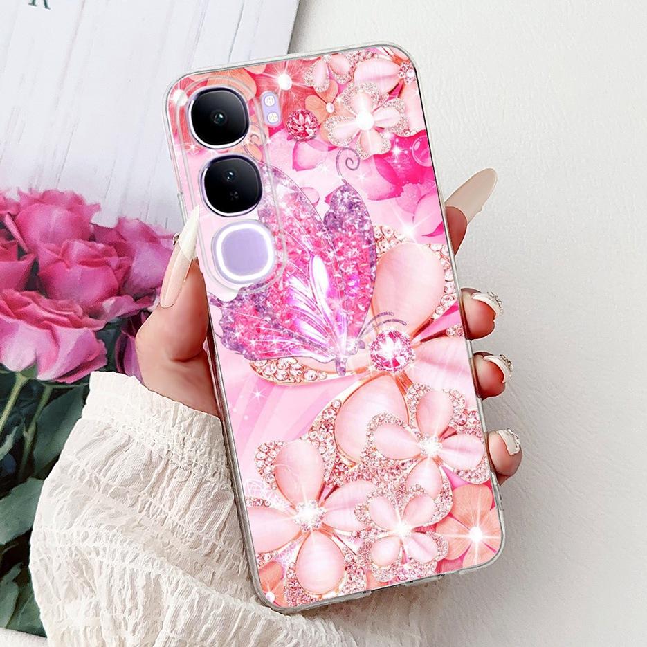 For Vivo Y200 5G Case Vivo V40 Lite Beautiful Butterfly Painted Cover Soft Slim Phone Case For Vivo Y300 Y 200 V40Lite 5G Bumper