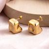 Fashion Personalized Titanium Steel Stud Earrings Three-dimensional Square Concave-convex Earrings Women's Versatile Atmospheric Earrings