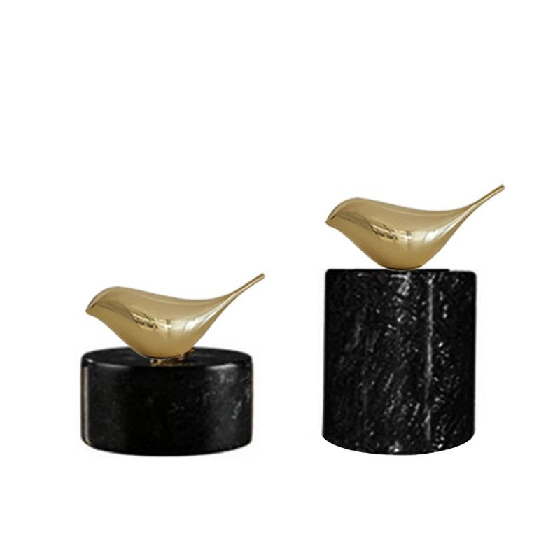 New Chinese and American Bird Ornaments, Handicraft Decoration, Marble Base, Home Modern Model Room, Nordic Accessories
