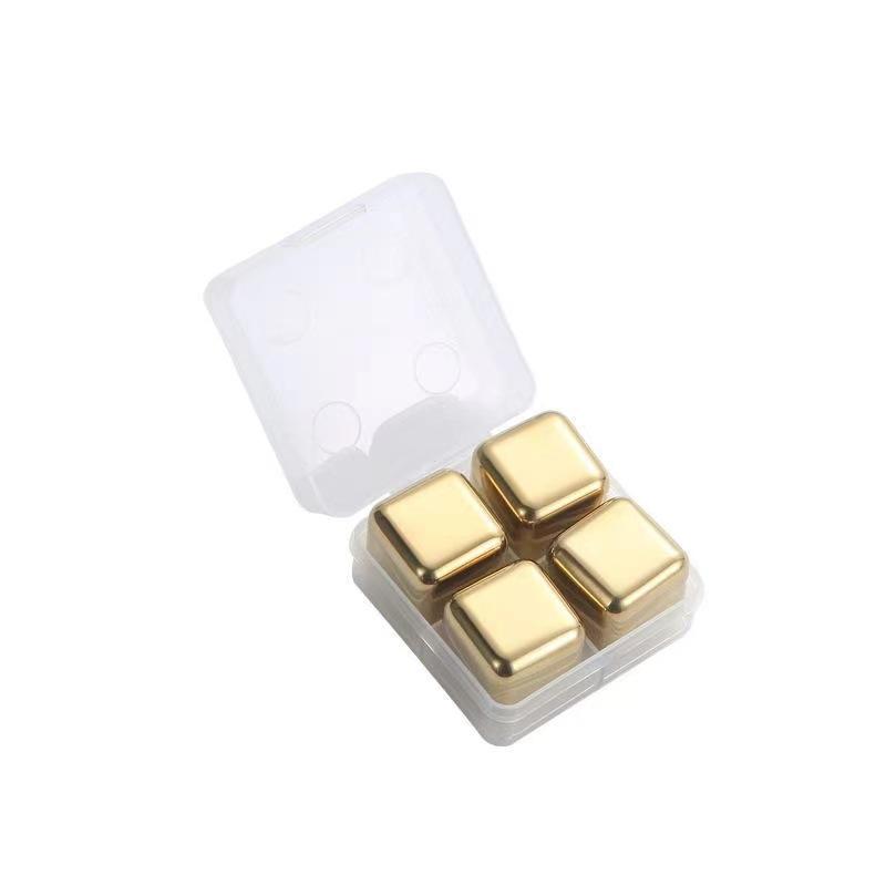 2/4/6/8/12Pcs Stainless Steel Ice Cubes Set Reusable Chilling Stones for Whiskey Wine Cooling Cube Chilling Rock Party Bar Tool