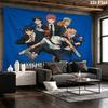 Chainsaw Man Wall Tapestry Aesthetic Wall Hanging Printed Fabric Blanket Decorative Tapestries For Bedroom Living Room Home Decor