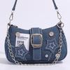 Y2K Spicy Girl Crescent Chain Denim Bag