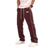 Men Straight Leg Casual Pants Lightweight Breathable Athletic Track Pants with Side Drawstring Waist