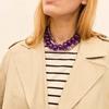 Vintage Bunte Perlenkette Harz Klobiger Acryl-Choker Bohemia Dopamin Statement Schlüsselbein-Kette Damen