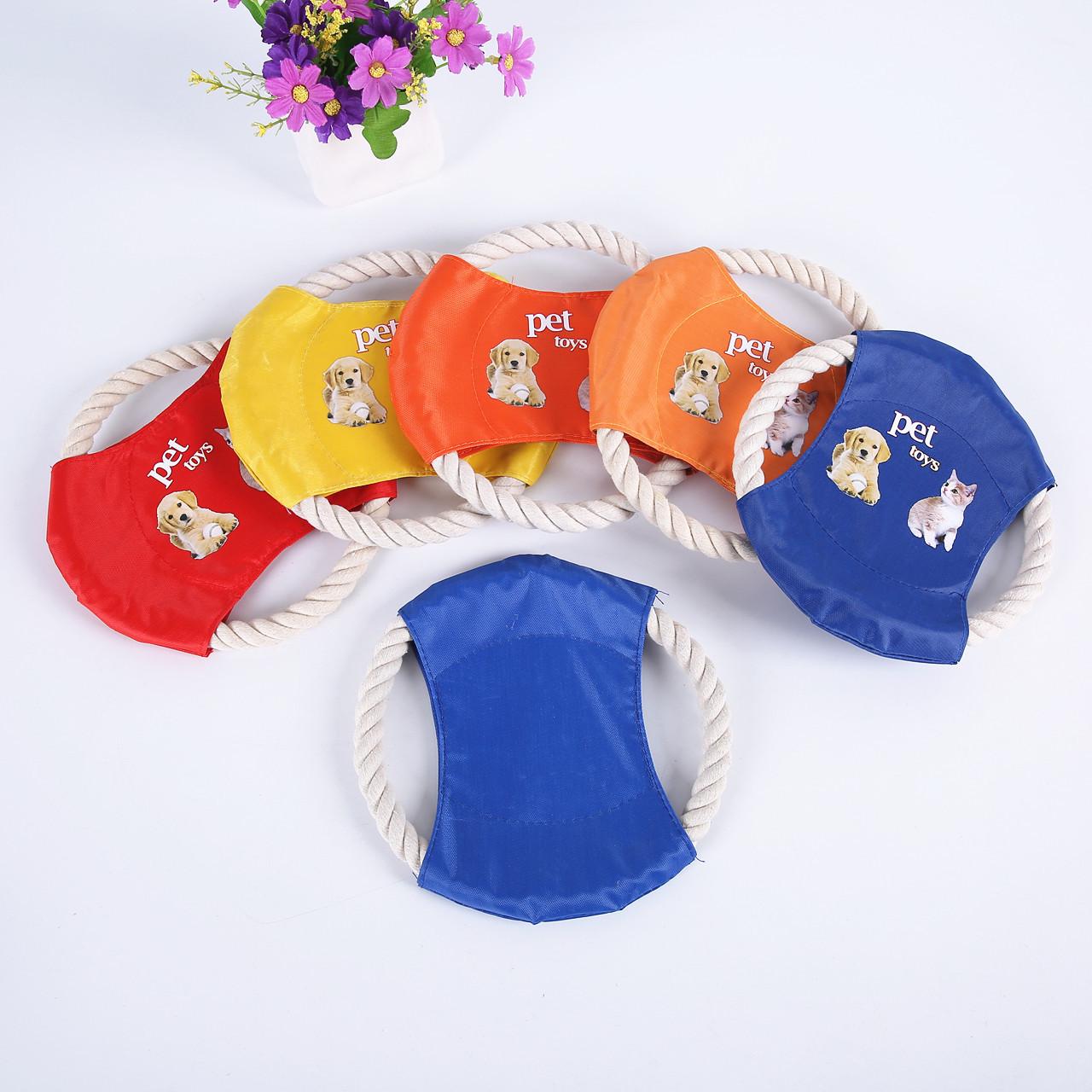 Cotton Rope Flying Disc: Bite-Resistant Training & Teething Toy for Dogs