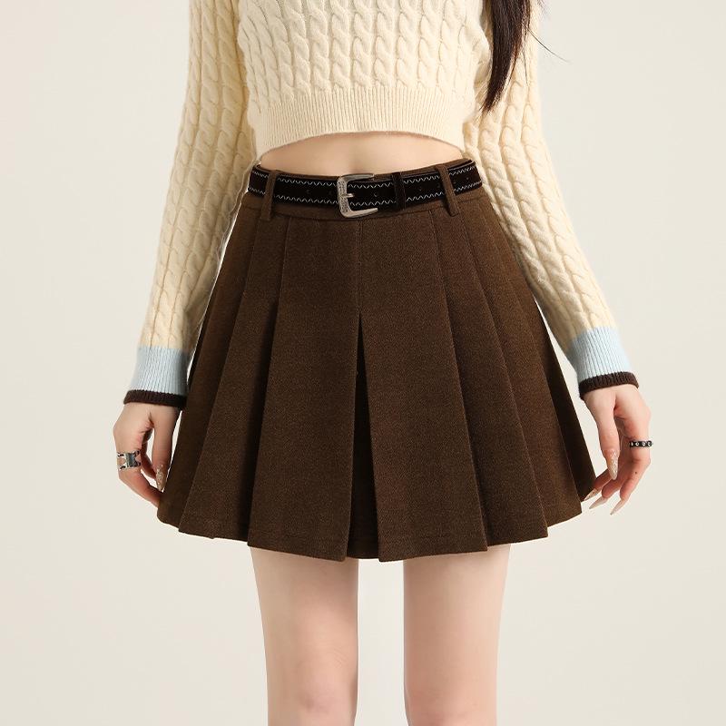 2026 Women's A-line High Waist Pleated Skirt - Autumn/Winter School Style