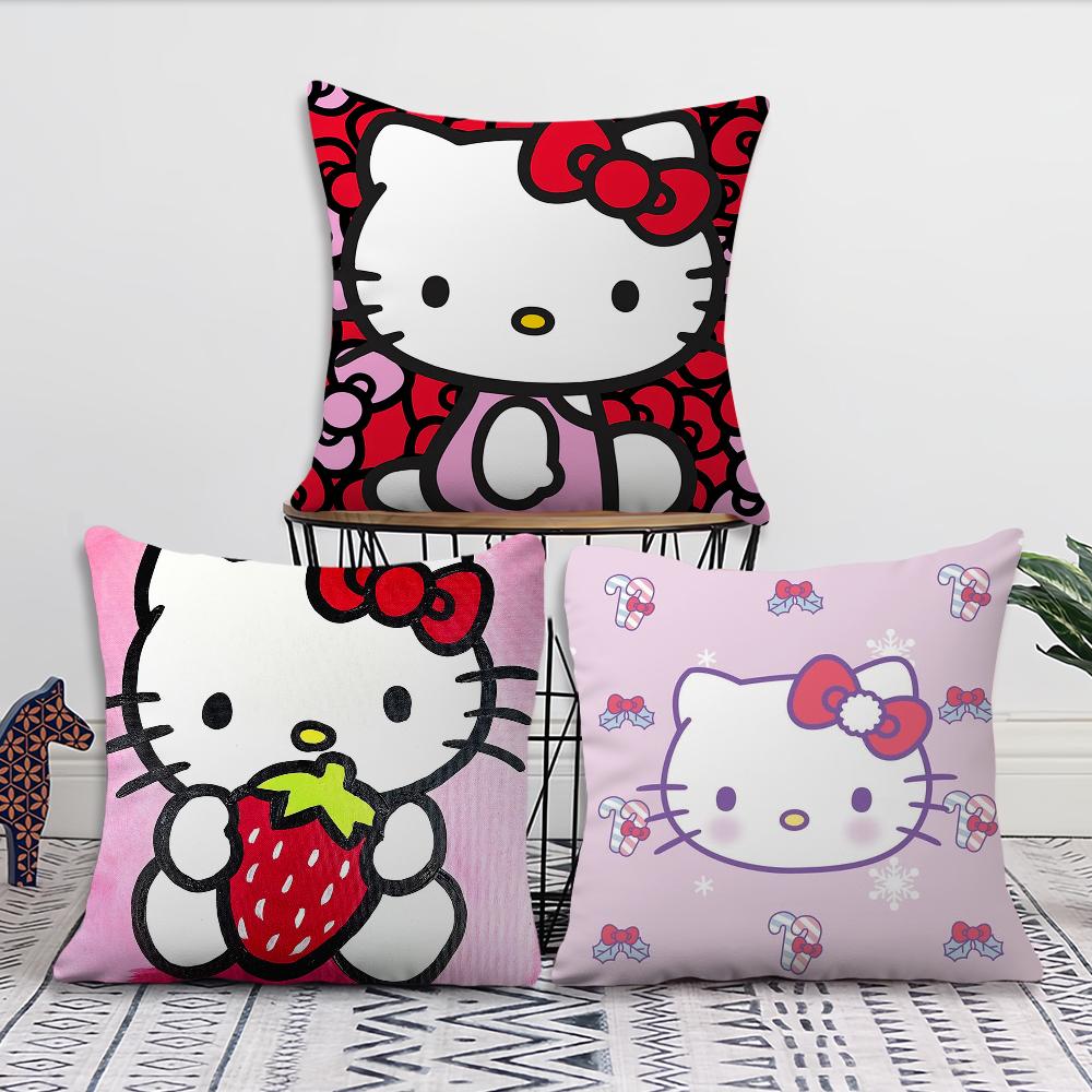 Kawaii Hello K-Kitty Cushion Cover For Pillow Printing Sofa Decoration Home Car Room Coffee Shop Office Nordic Simplicity