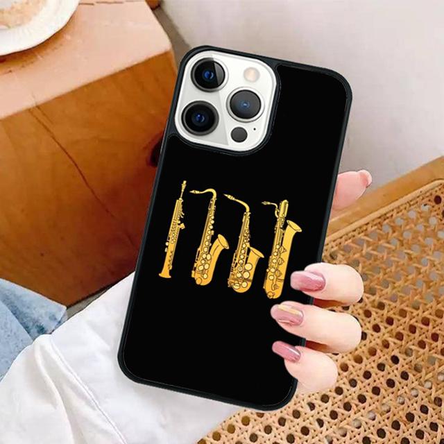 Musical Instruments Saxophone Phone Case for iPhone 17 Air 16 16e 15 Plus for Apple 13 11 12 14 Pro Max Cover coque