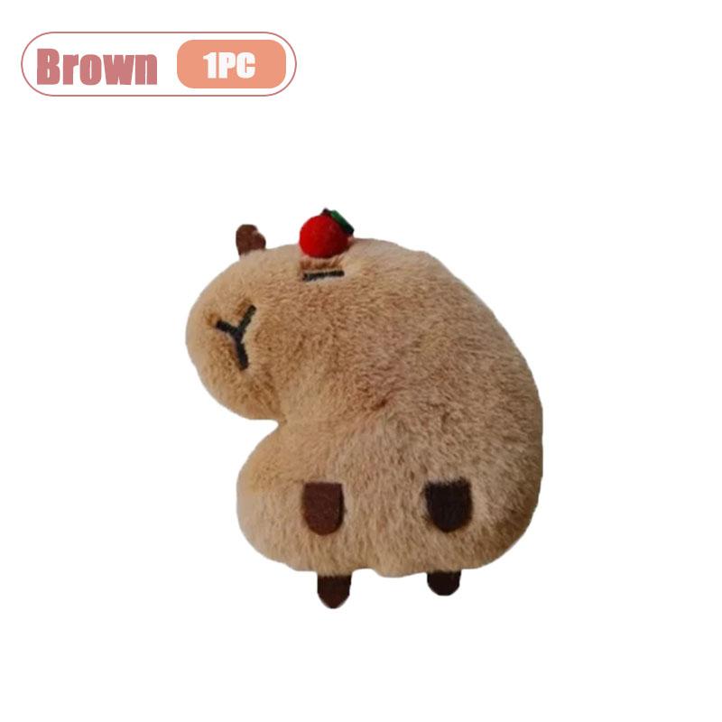 

1-10PCS Squeaky Capybara Plush Keychain Cute Animal Toy Capybara Creative Bag Charm Keyring for Backpacks and Purses