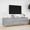 Wall Mounted TV Cabinet with LED Lighting Grey Sonoma 180 x 31 x 45 cm