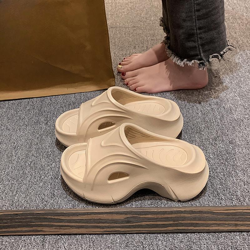 

Мягкие женские сандалии и тапочки 2024 года, новые летние минималистичные домашние душевые нескользящие тапочки из ЭВА для наружного ношения класса люкс 40-41 хаки