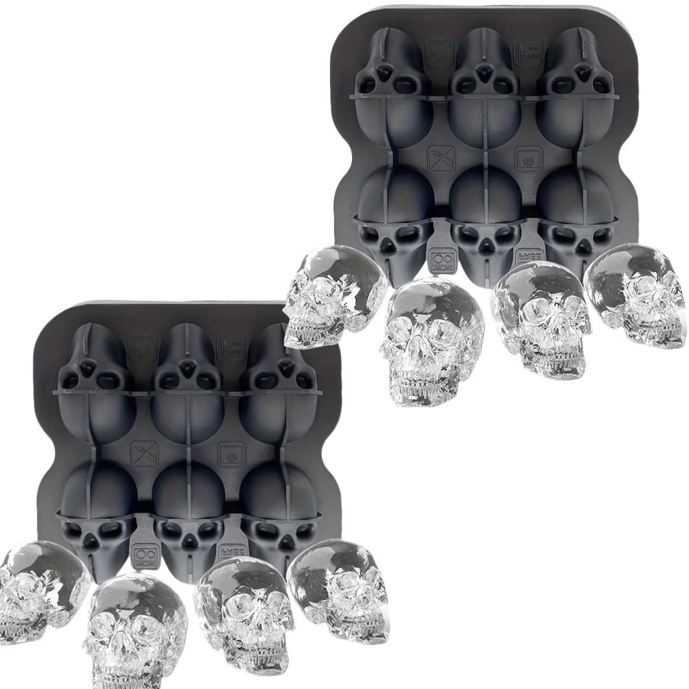 Kreativní 3D forma lebky Forma na ledové kostky do mrazáku Výrobník ledových koulí s lebkou na whisky Bez BPA Formy na led Snadné vyjmutí Pro nápoje Koktejl