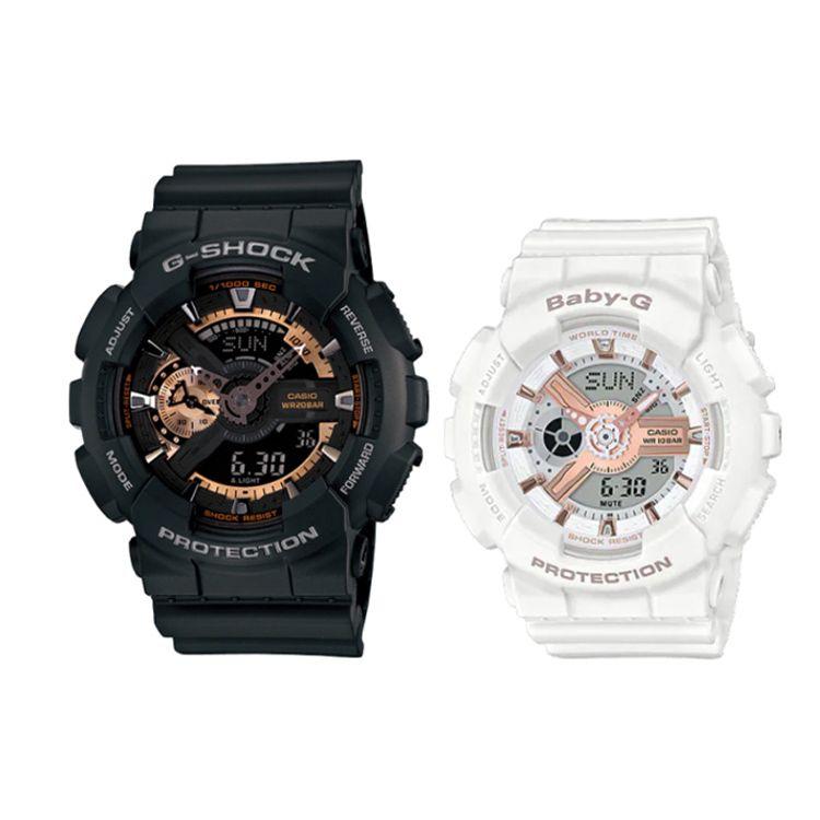 

Casio Couple Series GA & BA Trend Sports Quartz Movement Resin Strap Black Dial Unisex watches GA-110RG-1AJF&BA-110RG-7AJF Black Dial+White Dial (Couple Watch)