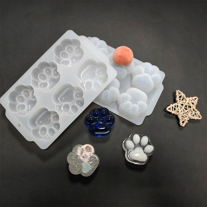 Glänzende Silikonharz Ornamente Formen Katzenpfote Silikonform DIY Schlüsselanhänger Anhänger Schmuck Epoxidharz Bastelformen