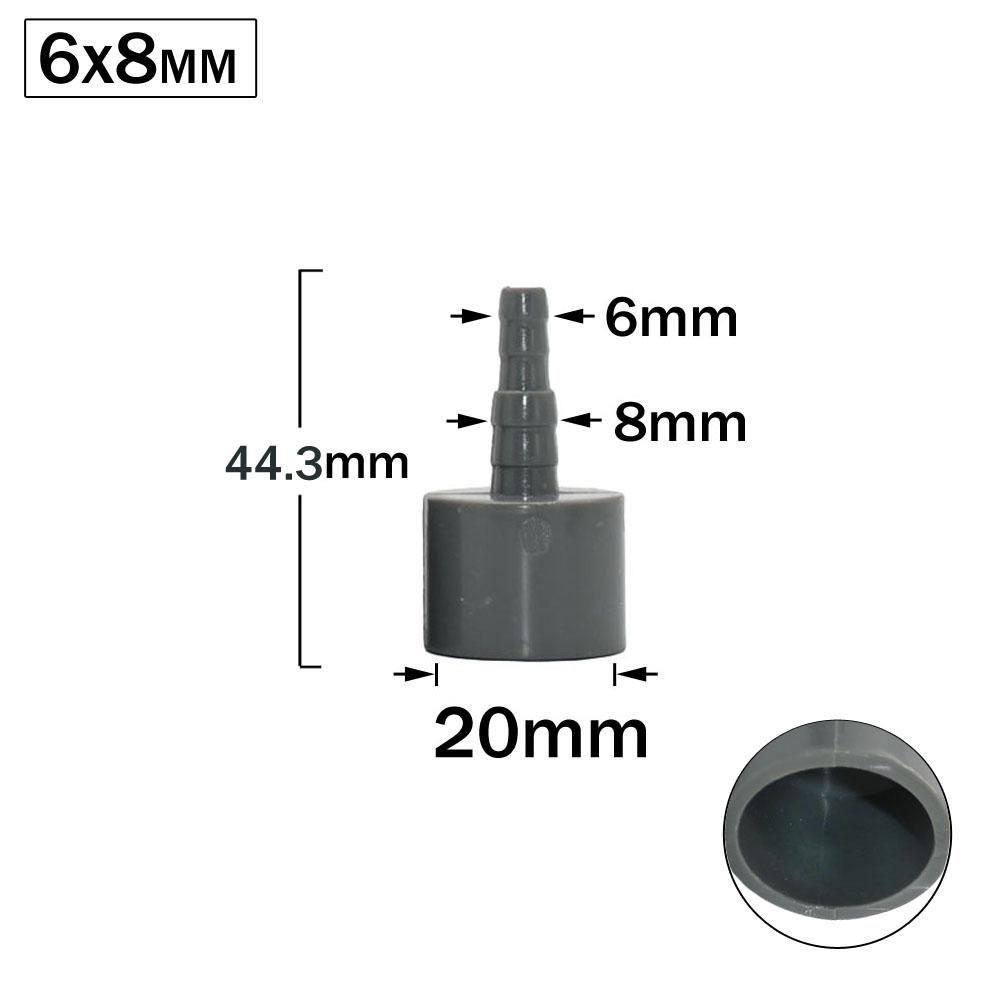 2pcs ID 20mm 1/2 Thread To 6/8/10/12/16mm PVC Hose Barb Connector Garden Hose Coupler Fitting Farm Irrigation PE Pipe Joint