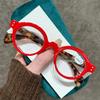 Women's Literary Retro Round Frame Presbyopia Glasses Ultra-light Frame High-definition Blue Light-blocking Reading Glasses
