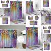 Elegant Waterproof Polyester Shower Curtain With 3d Purple Flower Design