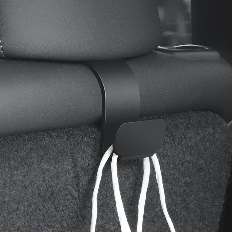 New 2pcs Rear Headrest Hook for Tesla Model Y Organizer Center Console Head Rest Storage Accessories Bag Umbrella Trunk Hanger