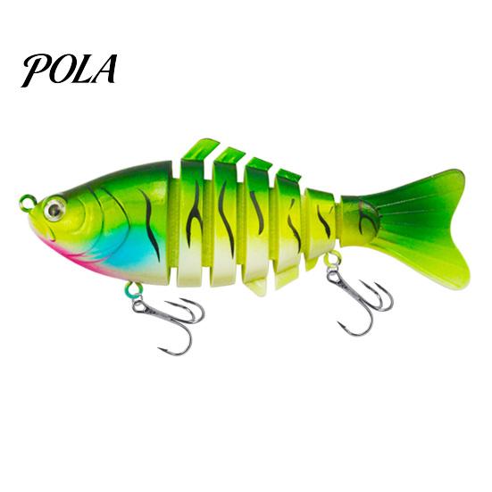 9.5CM/13.7G Multi-Jointed Fishing Lure with Hooks, Slow Sinking 7-Section Swimbait, Bionic Hard Artificial Bait for Freshwater Saltwater Fishing