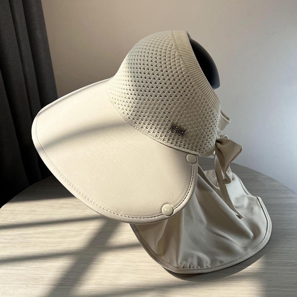 Adjustable Wide Brim Sun Hat UPF 50+ Empty Top Hat New Design Full Face Cover Hat  For Women
