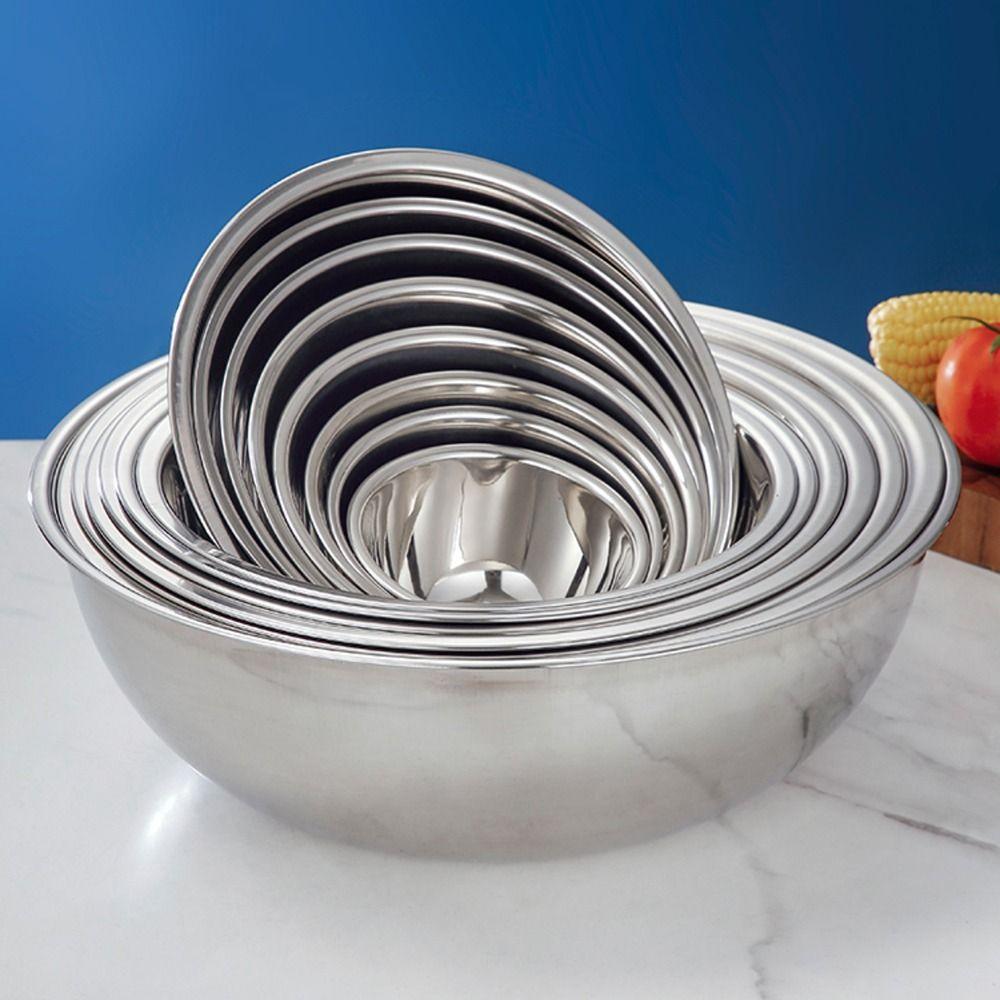 Stainless Steel Soup Bowl 12/14/16/18/20/22/24cm Mixing Basin Salad Mixing Bowls