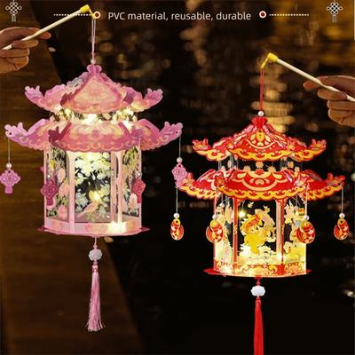 Handheld Chinese Lantern DIY Assembly Handheld Lantern Gifts Palace Lantern  Mid-Autumn Festival