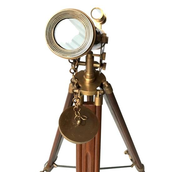 109.22 Cm Victorian Marine Floor Standing Brass Telescope Navy Adjustable Home Décor