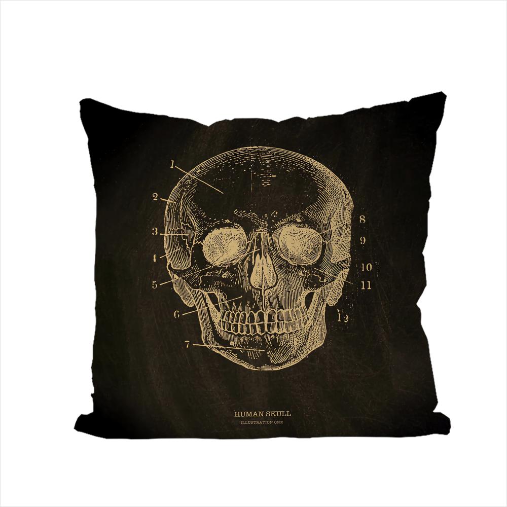 Anatomical Skeleton Pillow Case For Car Sofa Decorative Home Doublesided Print Plush Square Throw Pillow Cushion Cover