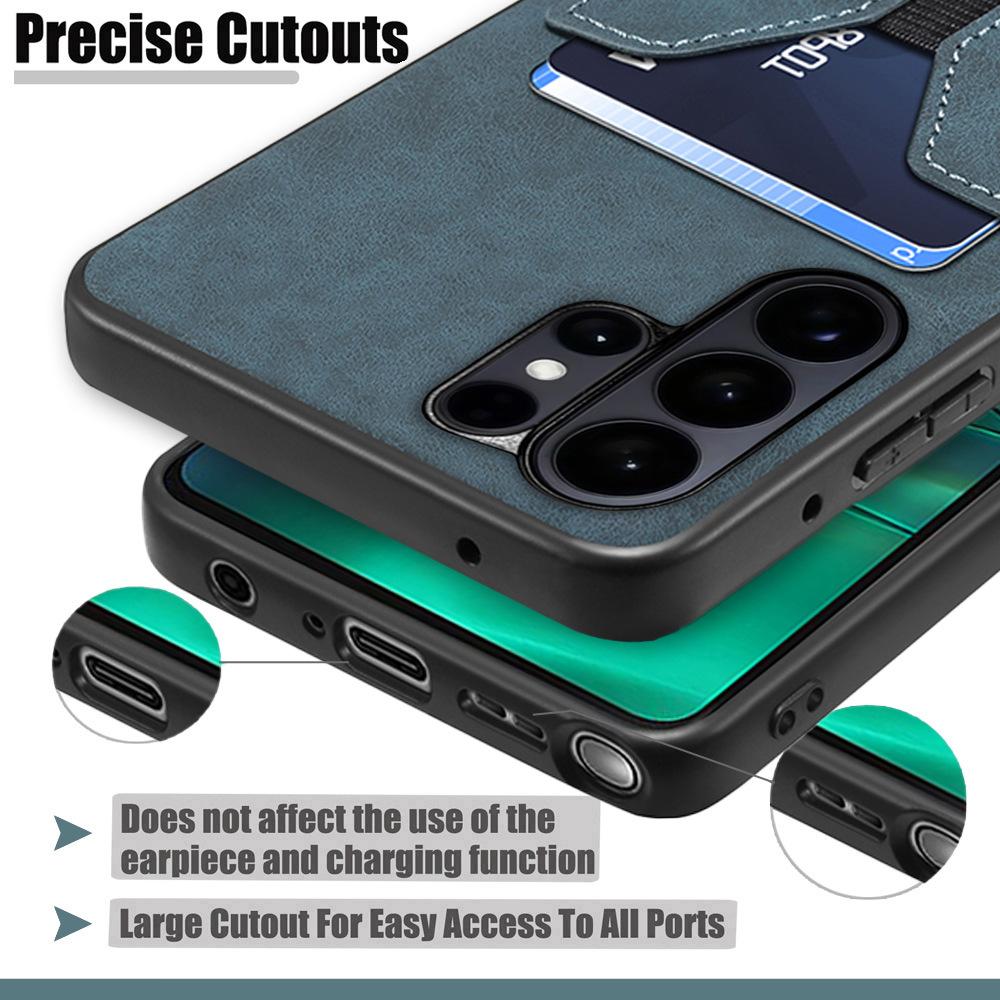Denior Applicable Samsung Galaxy S26Ultra Insert Card Leather Case S24FE Mobile Phone Case S25Edge Case