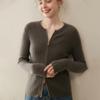 Fashionable Ribbed Cashmere Zipper Cardigan Sweater - Slimming Knit, Round Neck Wool Coat