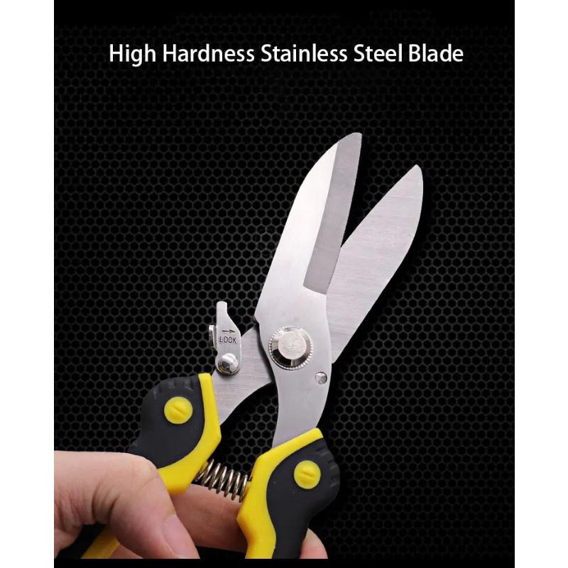 8inch Stainless Steel Sharp Blade Garden Shears PP+TPR Handle Bypass Professional Electrician's Iron Wire Cutting Tool Scissors