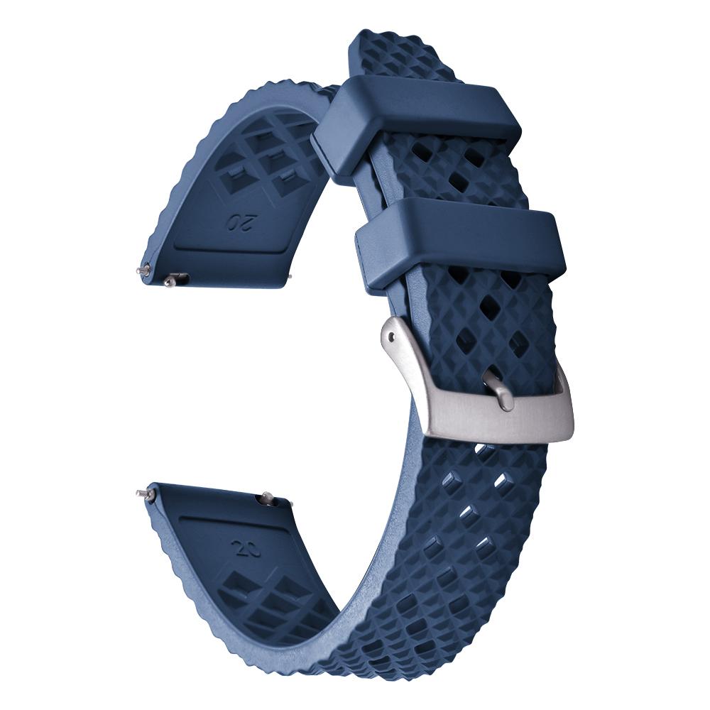 20mm/22mm Honeycomb Pattern FKM Rubber Watch Band Quick Release Spring Bars For Seiko SRP775Sweatproof Durable Replacement Strap