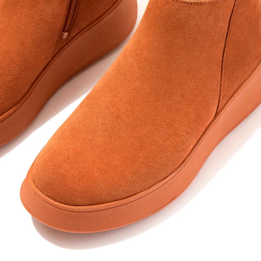 Fitflop F-Mode Suede Flatform Zip Ankle Buty