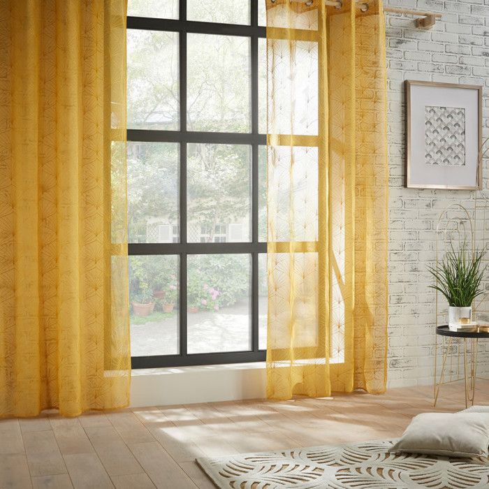 Lot de 2 voilages brodé "Mia" tamisant 140 x 240 cm Atmosphera